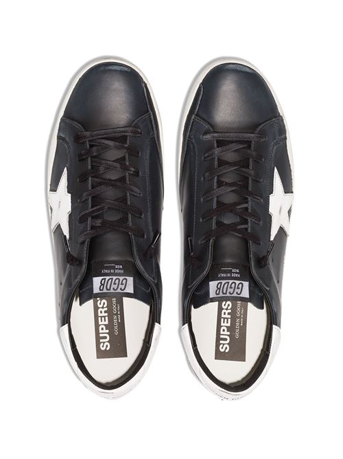 SUPER-STAR LEATHER UPPER SHINY LEATHER STAR AND HEEL GOLDEN GOOSE DELUXE BRAND | GMF00101.F000321.80203/BLACK/WHITE